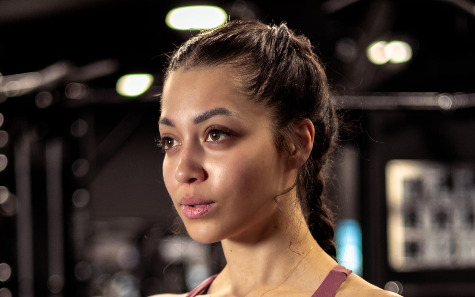 Athlete photographed in a dark Las Vegas gym
